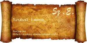Szuhai Emese névjegykártya